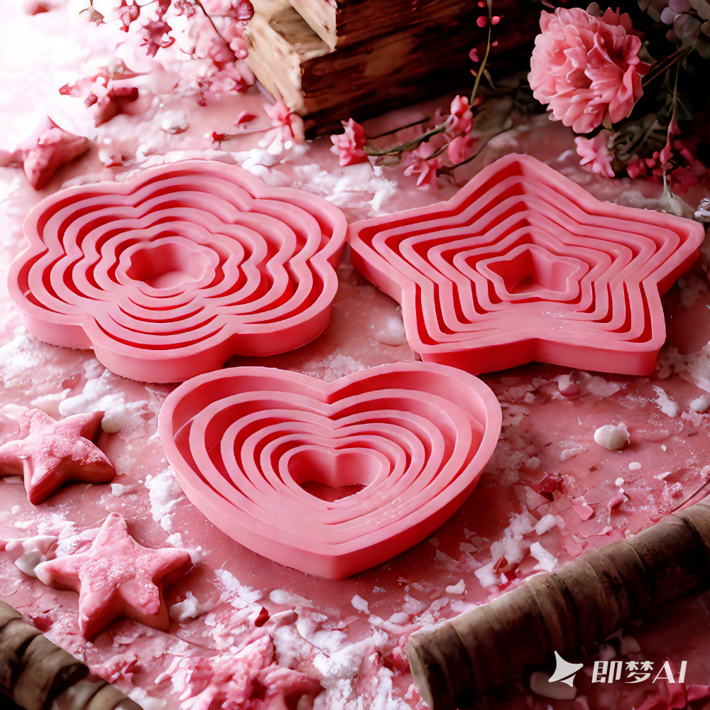 Kitchen Appliances For Baking - 1set/3sets Pink Heart Star Flower Cookie