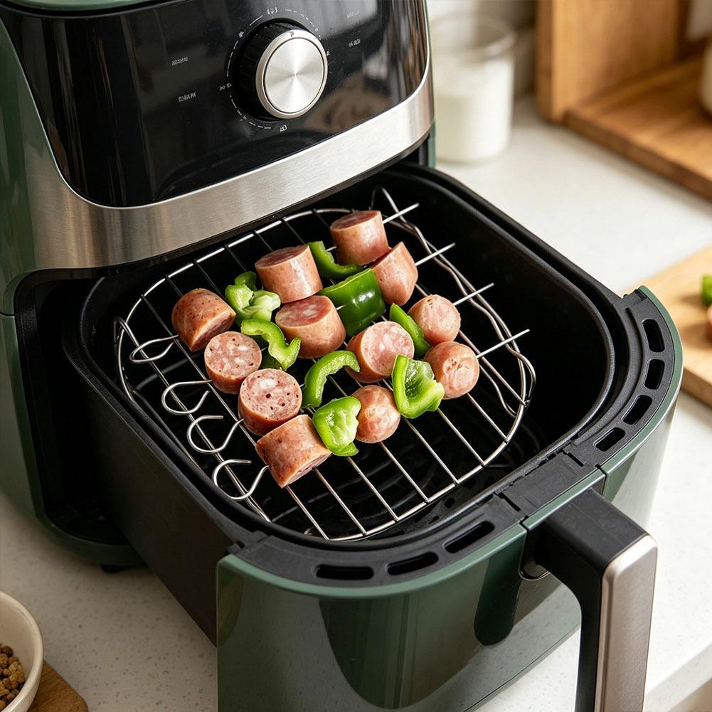 Kitchen Q - Air Fryer Square Grill Stainless Steel,