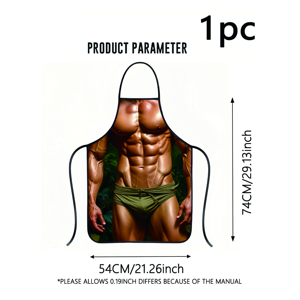 1pc Muscular Figure Apron with - Kitchen Baking Background review and price