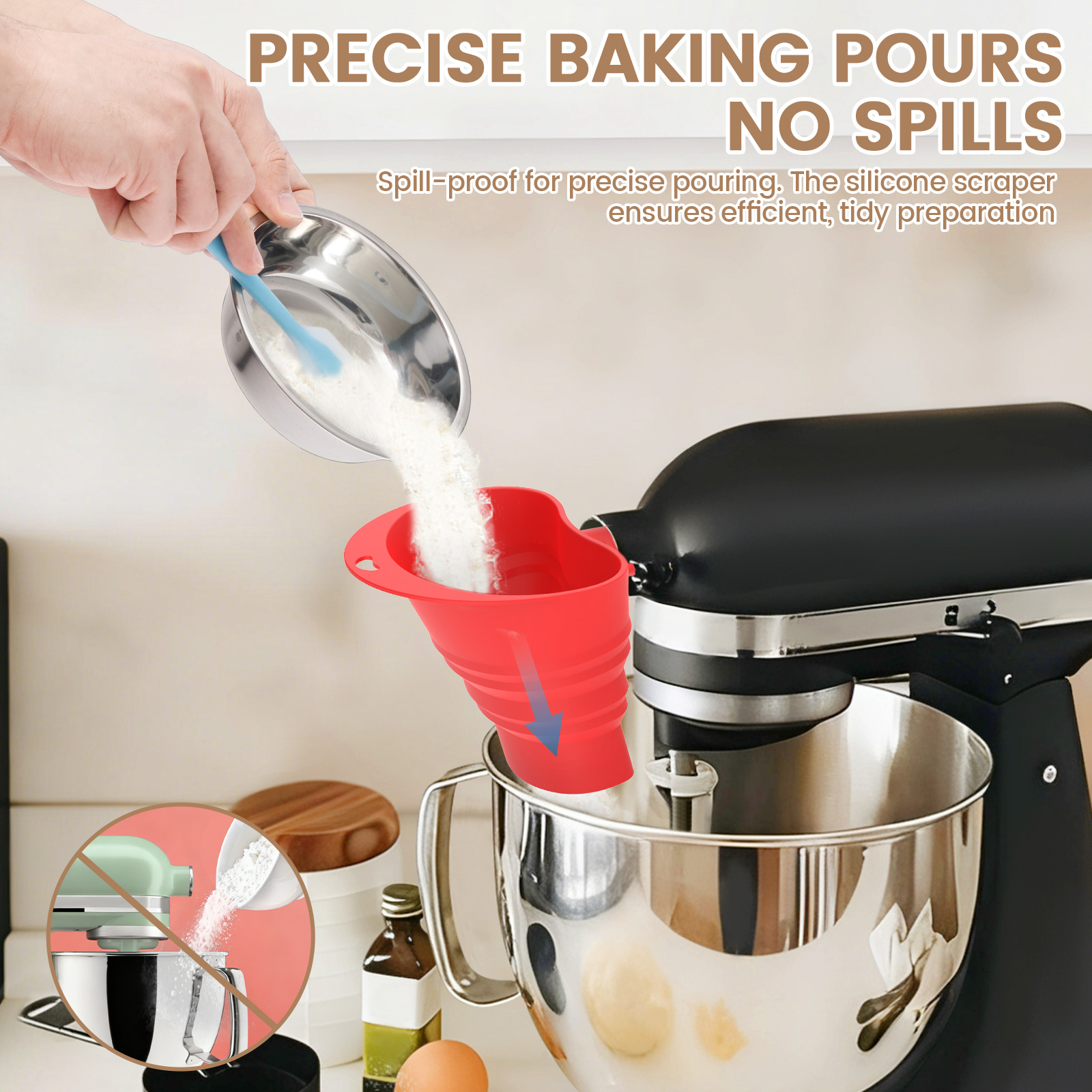 Flour Funnel Kitchen Aid Mixer - Kitchen Baking Aid review and price