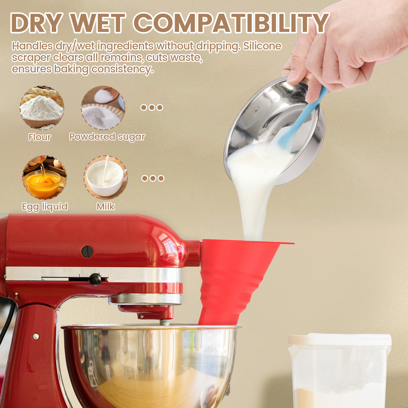Flour Funnel Kitchen Aid Mixer - Kitchen Baking Aid review and price