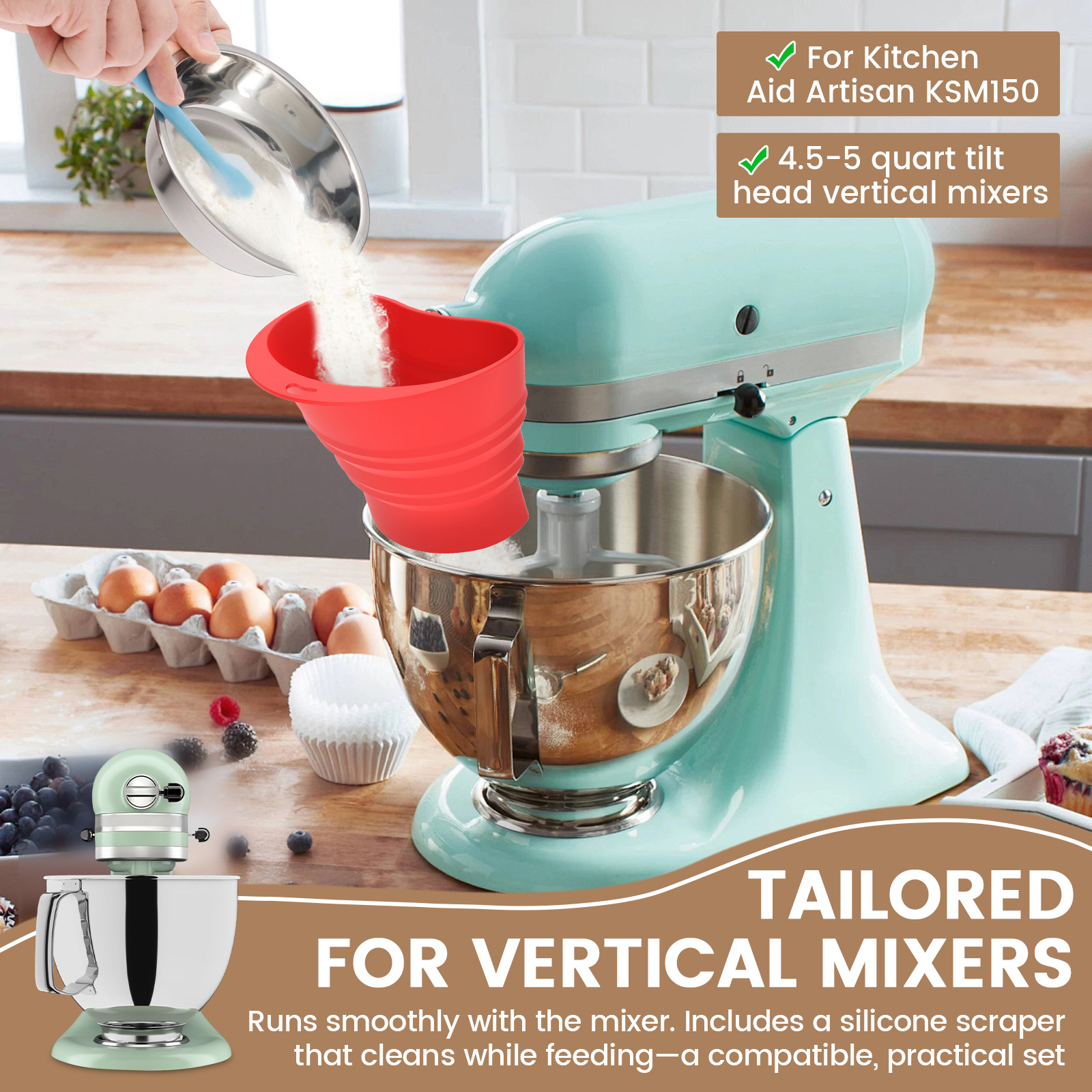 Flour Funnel Kitchen Aid Mixer - Kitchen Baking Aid review and price
