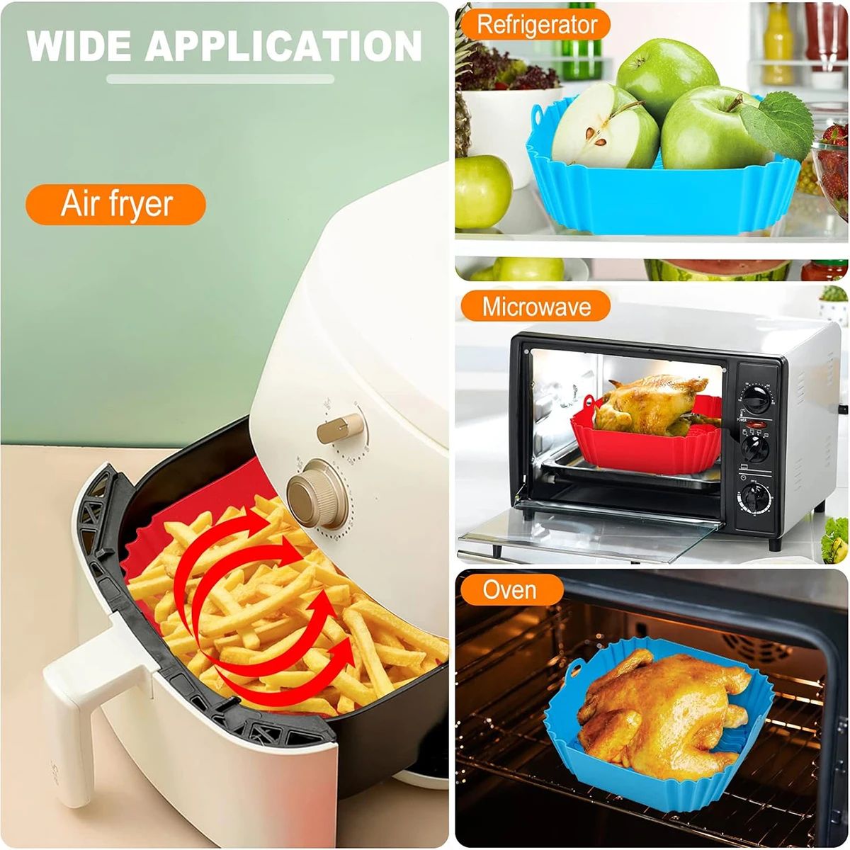 Air Fryer Silicone Liners Pot  - Kitchen Baking Oven review and price