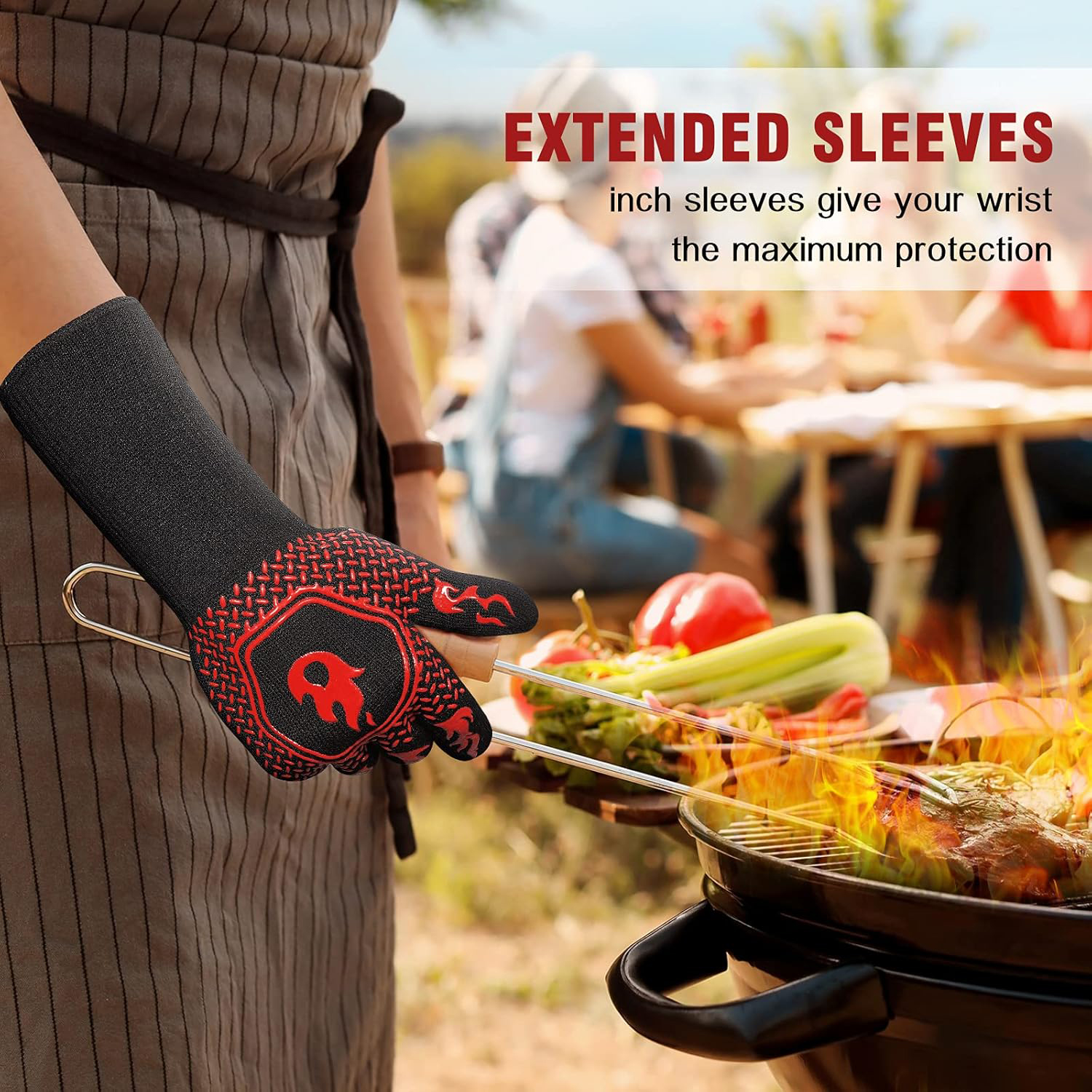 BBQ Grill Gloves High Temp Res - Kitchen Baking Gloves review and price