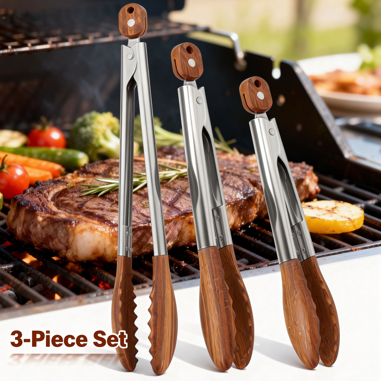 2/3 Pcs Food Tongs Walnut Wood - Kitchen Q review and price
