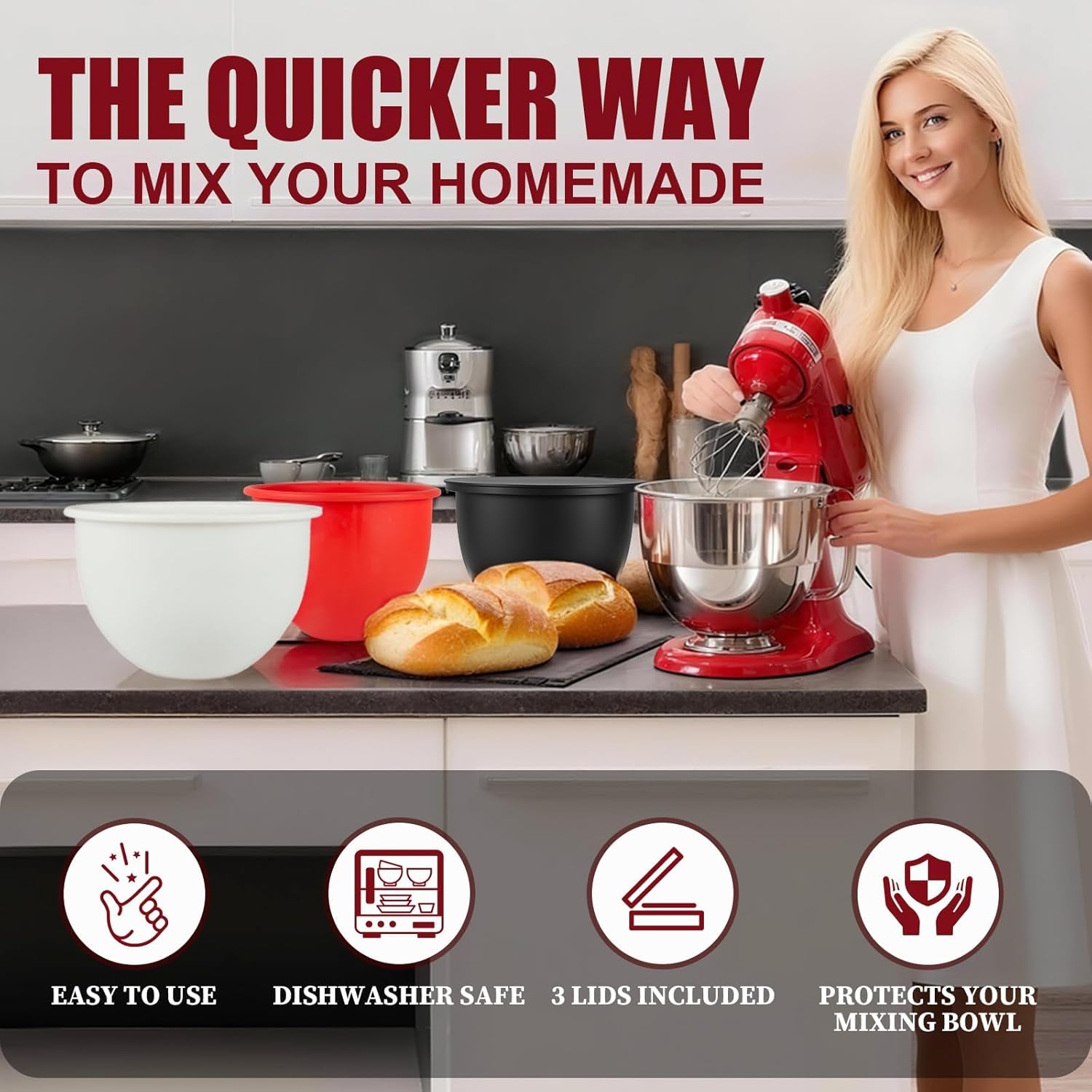 Silicone Bowl Liners for Kitch - Kitchen Baking Aid review and price