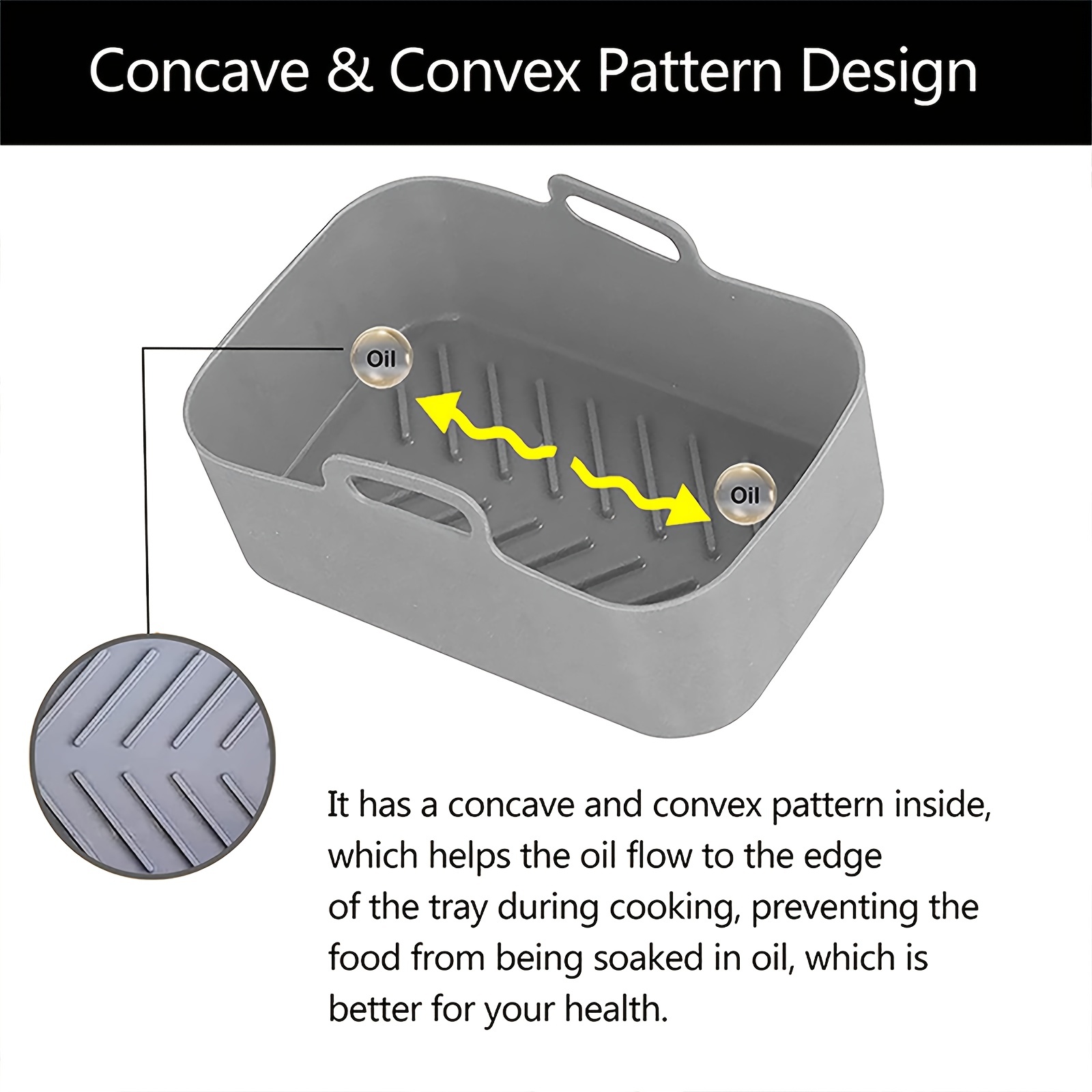 1/2Pcs Air Fryer Silicone Tray - Kitchen Baking Oven review and price