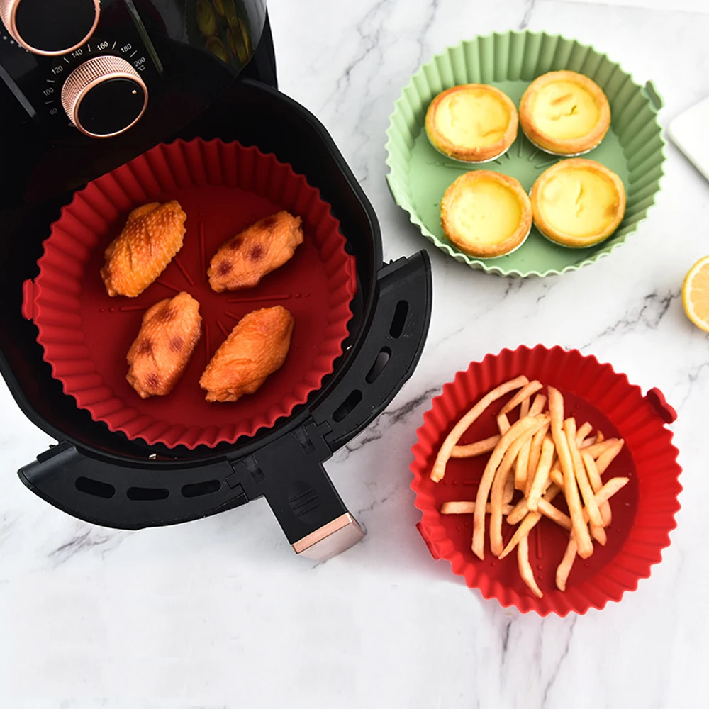 Round Air Fryer Silicone Pot - - Kitchen Essentials Baking Tray review and price