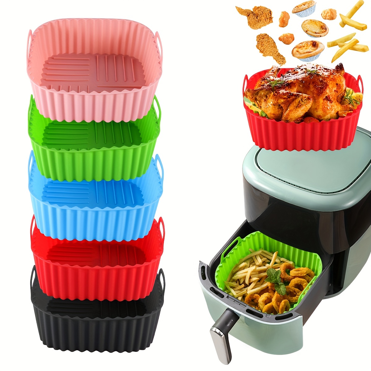 1 square silicone air fryer li - Kitchen Baking Oven review and price