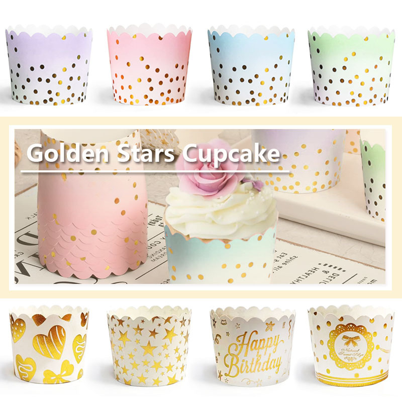 50Pcs Gold Dots Paper Baking C - Kitchen Baking Oven review and price