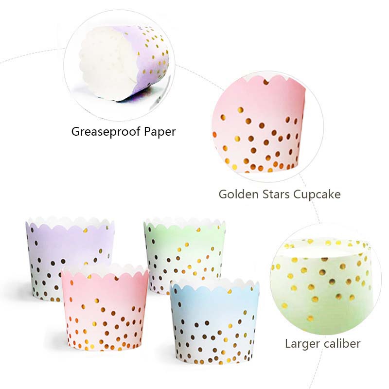 50Pcs Gold Dots Paper Baking C - Kitchen Baking Oven review and price