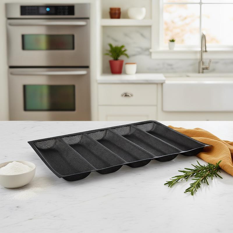 5 Cavity Hoagie Rolls Pan Nons - Kitchen Essentials Baking Tray review and price