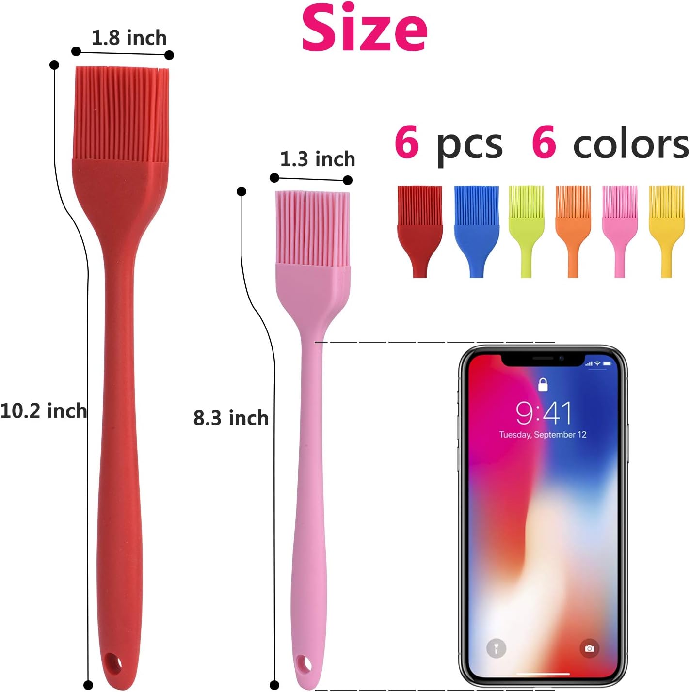 6-Pack Silicone Basting Brush  - Pastry Brush Silicone review and price
