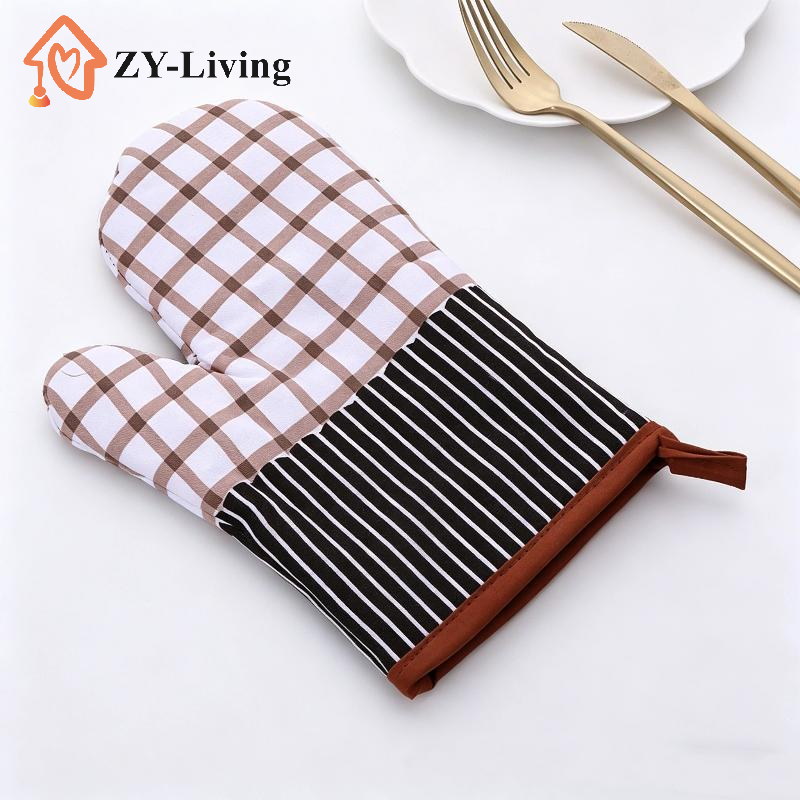 1Pcs Thickened Plaid Microwave - Kitchen Baking Gloves review and price
