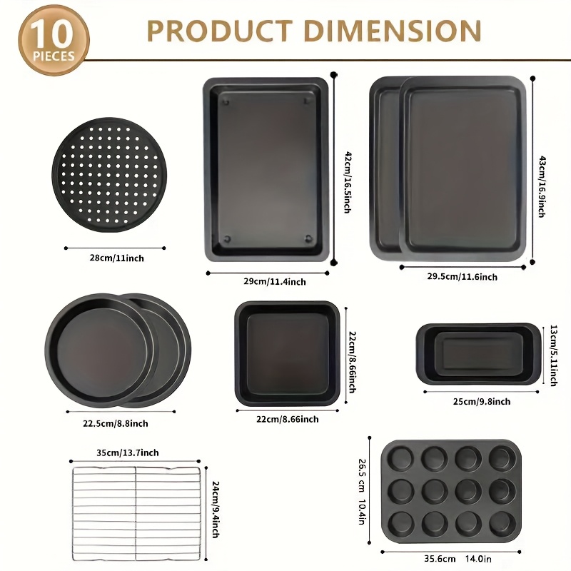 Set of 10 Baking Trays, Featur - Kitchen Essentials Baking Tray review and price