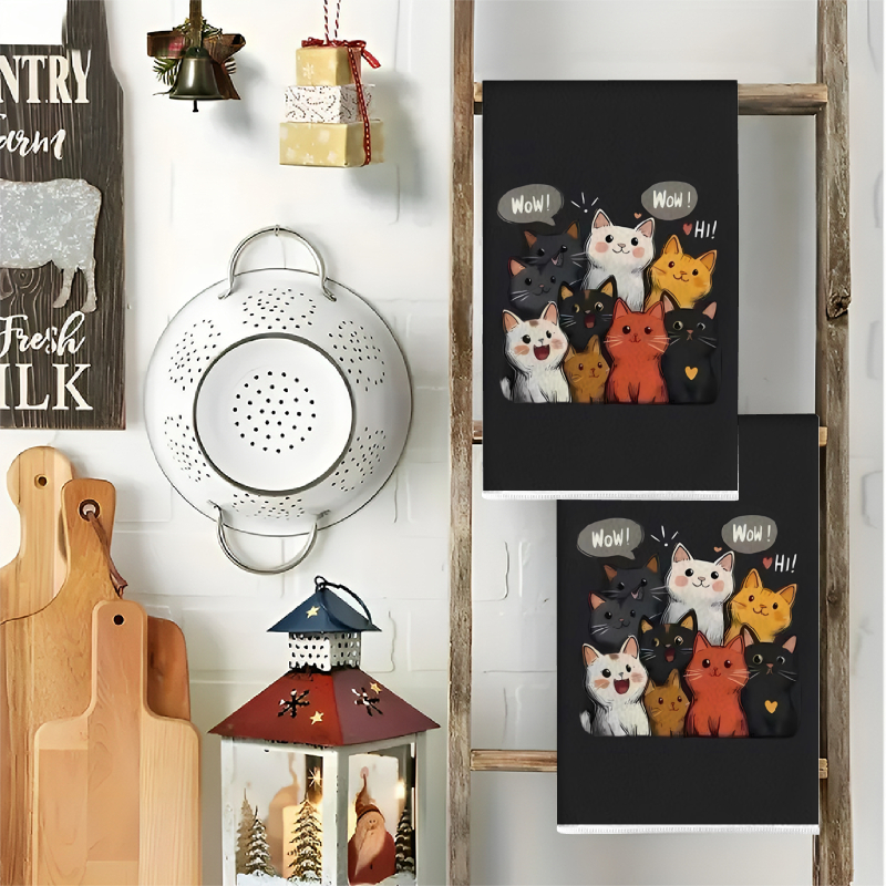 2Pcs, Black Background Cat-The - Kitchen Baking Background review and price