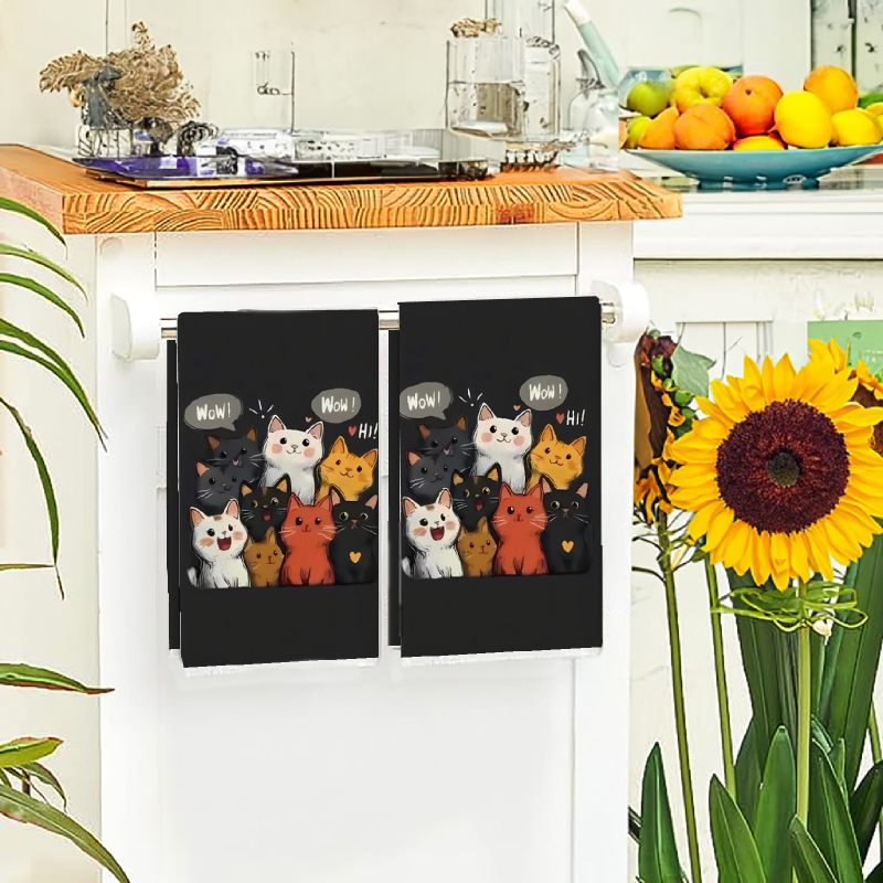 2Pcs, Black Background Cat-The - Kitchen Baking Background review and price