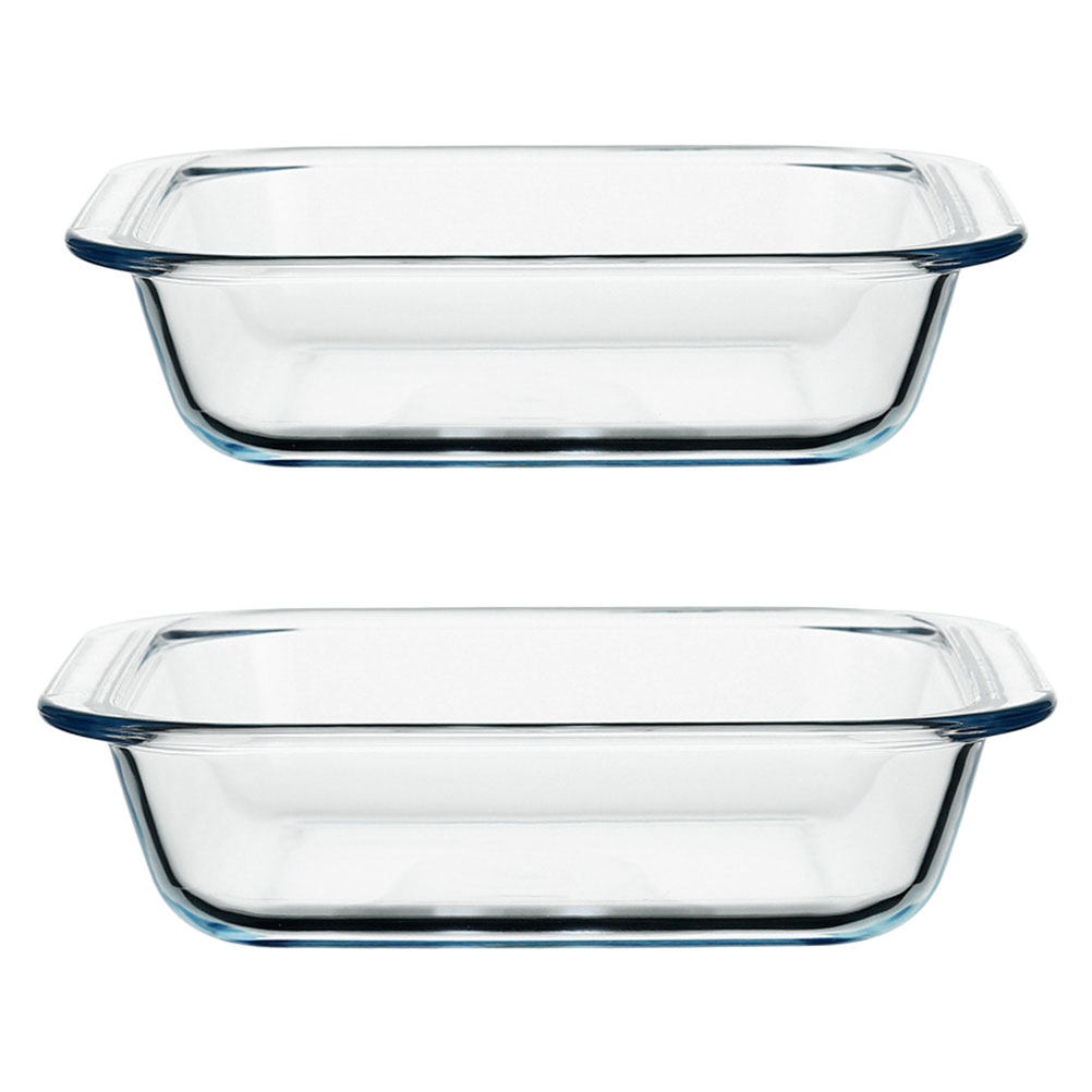 2Pcs High Quality Glass Baking - Kitchen Essentials Baking Tray review and price