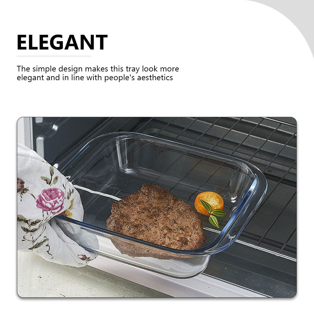 2Pcs High Quality Glass Baking - Kitchen Essentials Baking Tray review and price