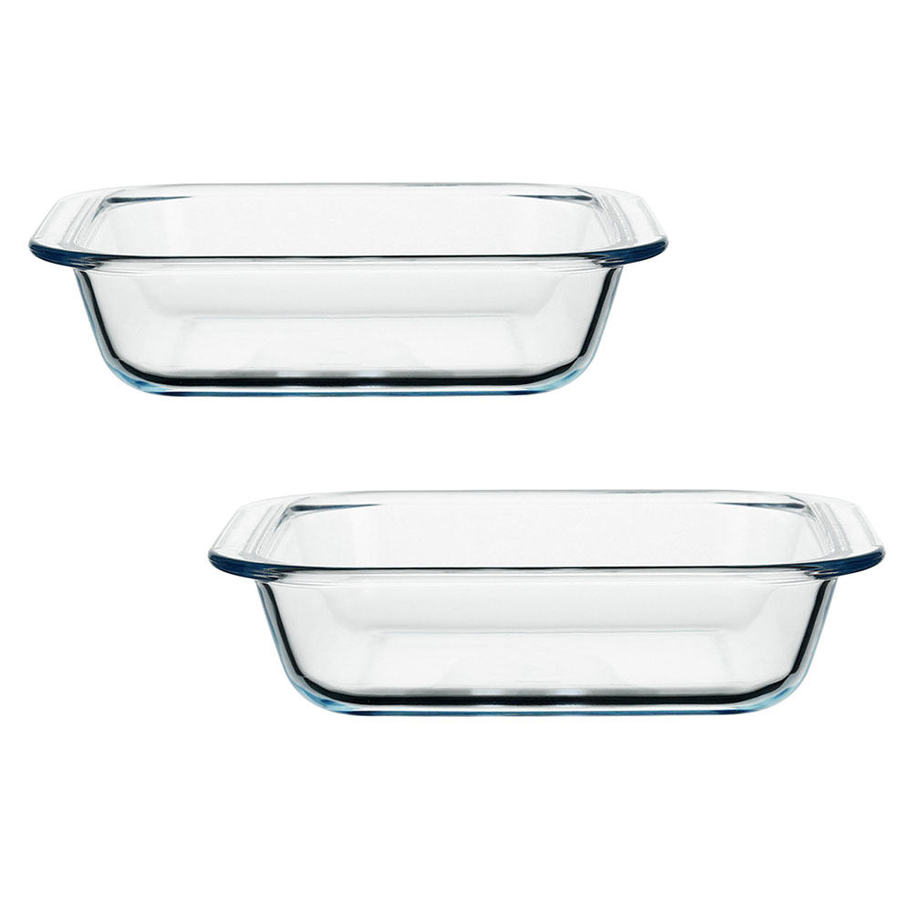 2Pcs High Quality Glass Baking - Kitchen Essentials Baking Tray review and price