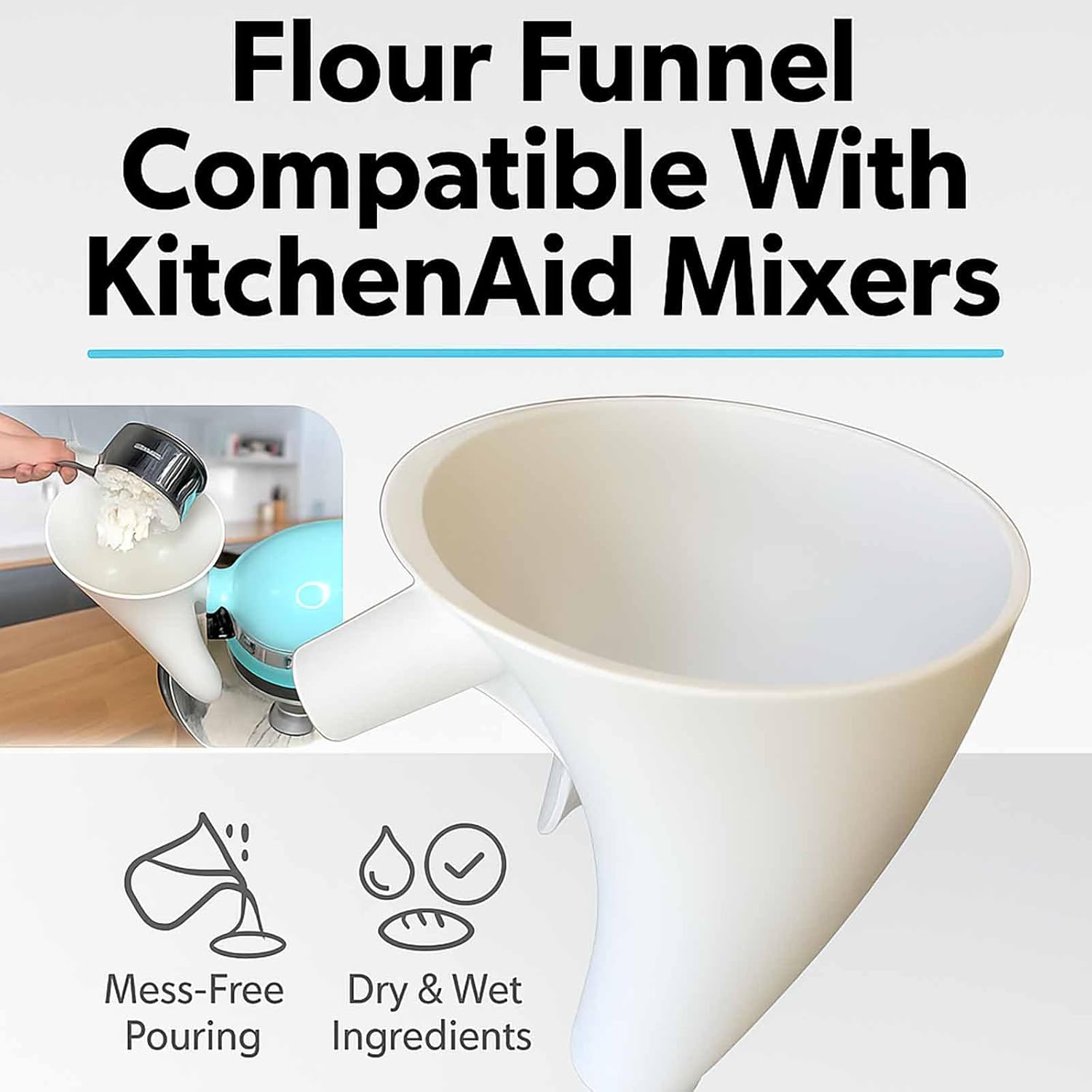Flour Funnel for Kitchen Aid M - Kitchen Baking Aid review and price