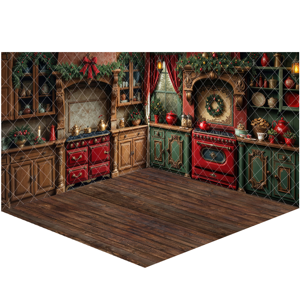 Nostalgic Christmas Kitchen Ba - Kitchen Baking Background review and price