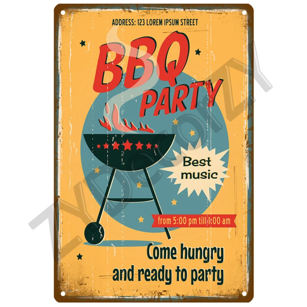 Retro BBQ Sign - Vintage Wall  - Kitchen Q review and price